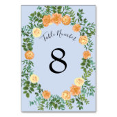 ピーチライトブルー結婚ズバラフローラ テーブルナンバー (正面)