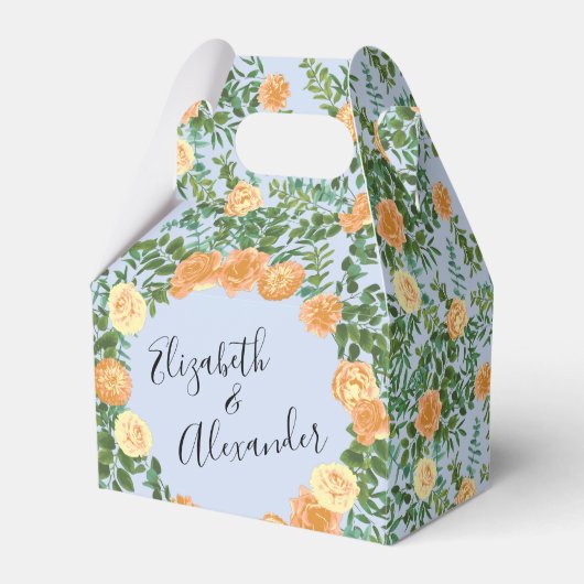 ピーチライトブルー結婚ズバラフローラ フェイバーボックス (正面サイド)