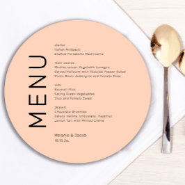 ピーチラウンドメニューカード メニュー