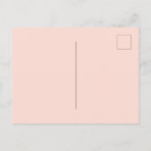 ピーチラベンダーバイオレット花模様結婚の緑 インビテーションポストカード (裏面)