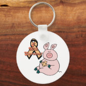 ピーチリボン豚 キーホルダー (正面)