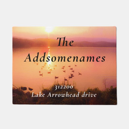 ピーチレイクサンセットファミリー名アドレス ドアマット (正面)