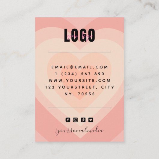 ピーチレイヤハートラブイヤリングジュエリーディスプレイ 名刺 (裏面)