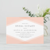 ピーチレイヤードジオメトリック&ライトセージブライダルシャワー 招待状 (スタンド正面)