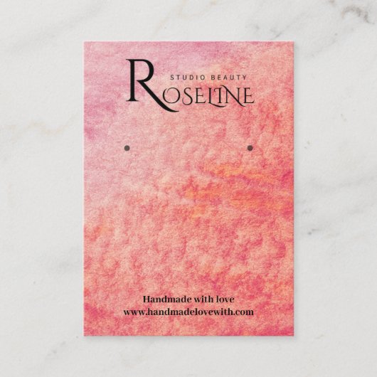 ピーチレッドオレンジの水の色のジュエリー表示 名刺 (正面)