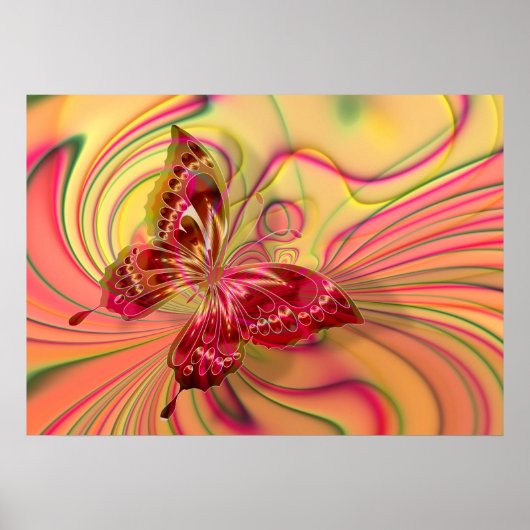 ピーチレッドバタフライ ポスター (正面)