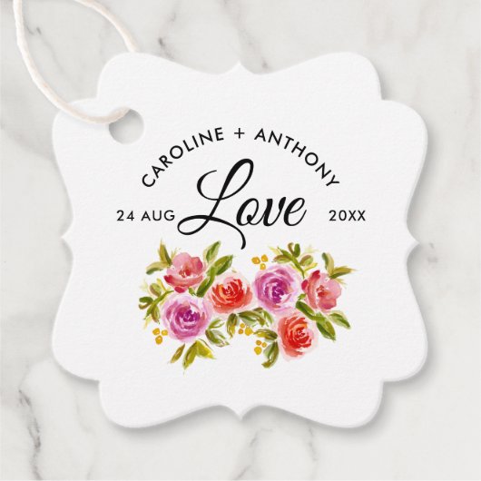 ピーチレッドフローラ水結婚色の有難う フェイバータグ (正面)