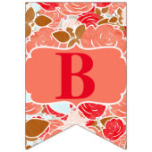 ピーチレッド金ゴールドバラフローラバレンタインデーパーティー バンティングフラッグ (第1の旗)