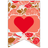 ピーチレッド金ゴールドバラフローラバレンタインデーパーティー バンティングフラッグ (第3の旗)