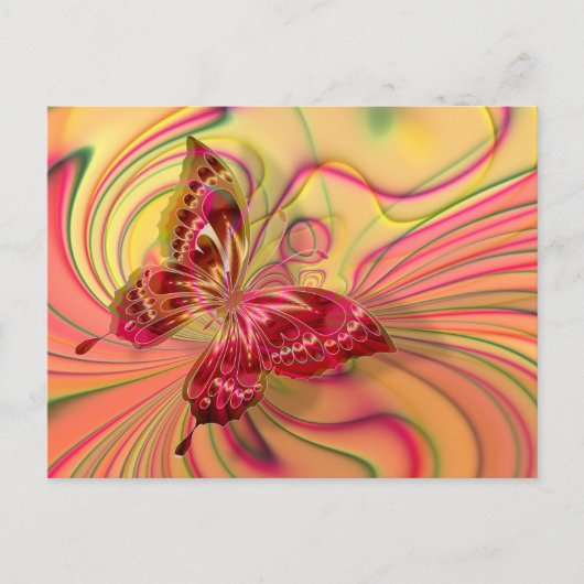 ピーチレッド・バタフライ ポストカード (正面)