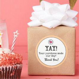 ピーチレトロとハートビジネスサンキュー ラウンドシール