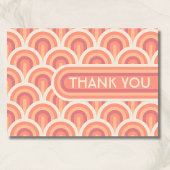 ピーチレトロアートデコカスタムフォトベイビーシャワー サンキューカード