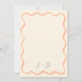 ピーチレトロシャンパンタワーハンドドロー結婚ド 招待状 (裏面)