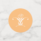 ピーチレトロホワイトフローリッシュバラ コンフェッティ (スモール正面)