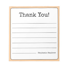 ピーチレトロ感謝あなたのお名前ライン入り ノートパッド