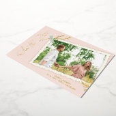 ピーチロマンチックヴィンテージフォトアルバムスクラップブック 箔招待状 (回転した状態)