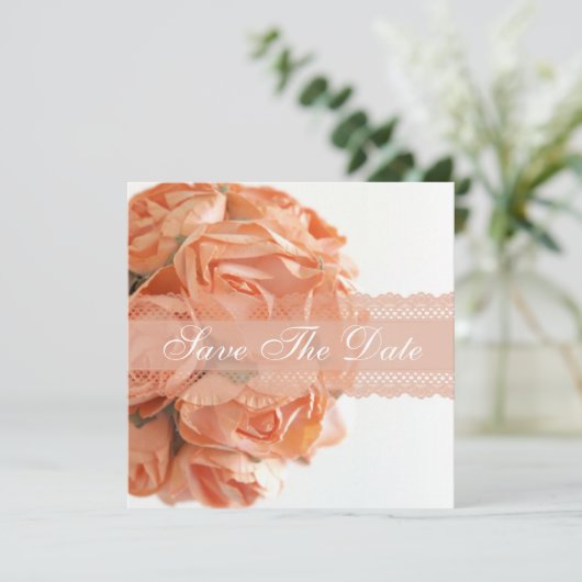 ピーチローズとレースのSave The Dateお知らせ セーブザデート (スタンド正面)