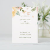 ピーチローズの花の水彩 スコットランドの結婚式 セーブザデート (スタンド正面)
