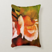 ピーチローズバドフラワークローズアップ抽象芸術 アクセントクッション (正面(垂直))