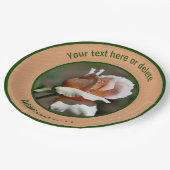 ピーチローズブドパーソナライズされたパーティー ペーパープレート (アングル)