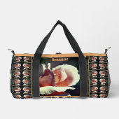 ピーチローズブドフラワー鏡 パーソナライズされた ダッフルバッグ (正面)