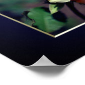 ピーチローズブパーソナライズされたド結婚の贈り物 ポスター (角)