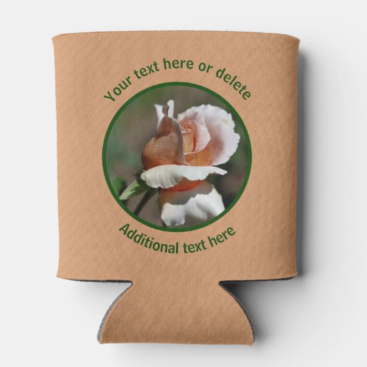 ピーチローズブパーソナライズされたド 缶クーラー (裏面)