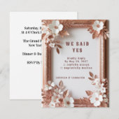 💍 ピーチローズ・ローズゴールド 春の結婚式の装飾 🌸 出欠カード (正面/裏面)