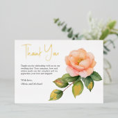 ピーチワイルドバラウォーターカラーサンキューカード 箔シーズンカード (立ち正面)