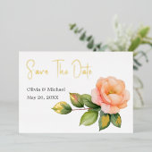 ピーチワイルドバラ水の色を保存する日付カード 箔シーズンカード (立ち正面)