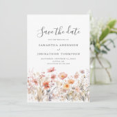 ピーチワイルドフラワーフローラウォーター結婚カラーズフラット セーブザデート (スタンド正面)