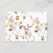 ピーチワイルドフラワーフローラ書道結婚式RSVP エンクロージャーカード (裏面)