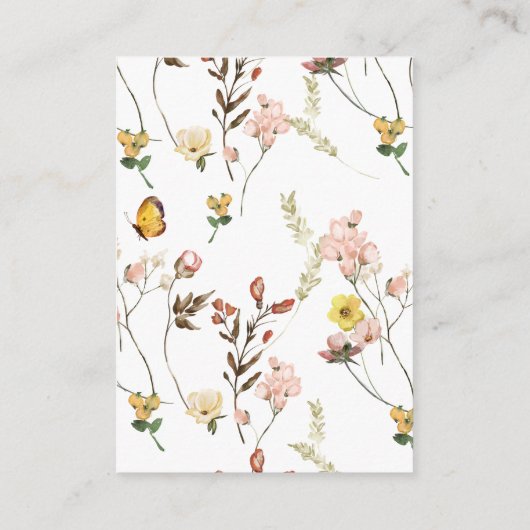 ピーチワイルドフラワーフローラ書道詳細 エンクロージャーカード (裏面)