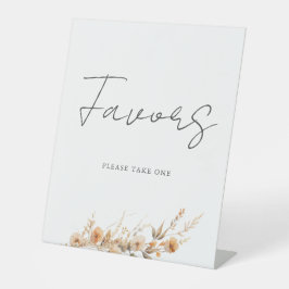 ピーチワイルドフラワーフローラ結婚式の引き出物 台座サイン