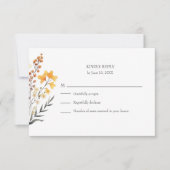 ピーチワイルドフラワーメドウウェディングRSVPカード サンキューカード (正面)