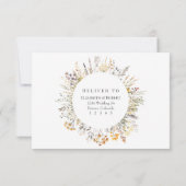 ピーチワイルドフラワーメドウウェディングRSVPカード サンキューカード (裏面)