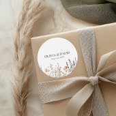 ピーチワイルドフラワーメドウ結婚ズ ラウンドシール