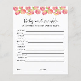 ピーチワードスクランブル |赤ちゃんシャワーゲーム