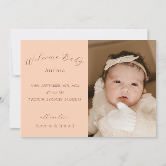 ピーチヴィンテージフローラ秋ツーフォト誕生 案内状 (裏面)