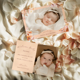 ピーチヴィンテージフローラ秋ツーフォト誕生 案内状