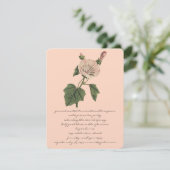 ピーチヴィンテージボホボタニカルバラフラワーディナー 招待状 (スタンド正面)