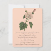 ピーチヴィンテージボホボタニカルバラフラワーディナー 招待状 (正面)