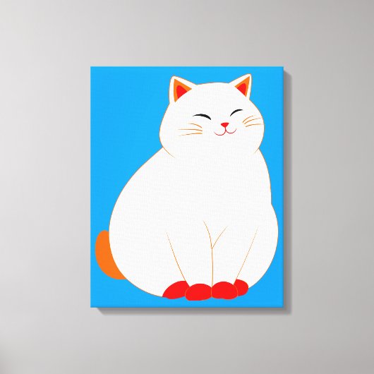 ピーチーズ・ザ・スマイリングキャット キャンバスプリント (正面)