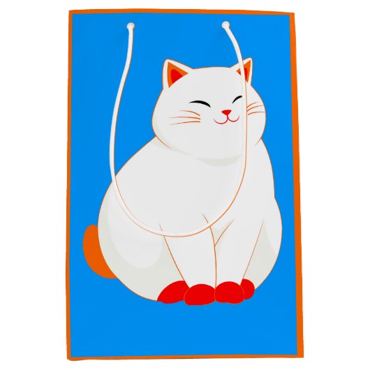 ピーチーズ・ザ・スマイリングキャット ミディアムペーパーバッグ (正面)