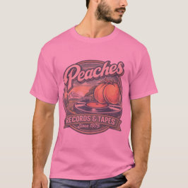 ピーチーズ・レコード&テープ オーバル 1975 レトロ Tシャツ