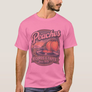 ピーチーズ・レコード&テープ オーバル 1975 レトロ Tシャツ