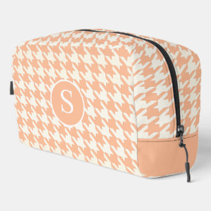 ピーチ千鳥格子のファズ&ホワイトトイレタリーバッグ ドップキット