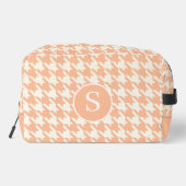 ピーチ千鳥格子のファズ&ホワイトトイレタリーバッグ ドップキット (裏面)