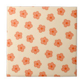 ピーチ名門私立校風のオレンジヒッパイフラワー タイル (正面)