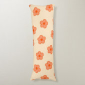 ピーチ名門私立校風のオレンジヒッパイフラワー ボディピロー (正面縦)